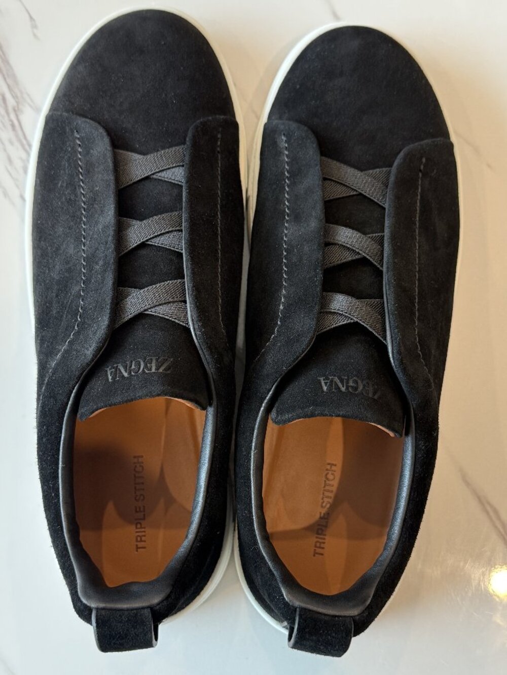 Zegna Triple Stitch Black Suede Sneakers 11US (44EU / 10UK)